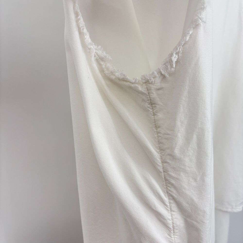 Sundance Women's White Scoop Neck Tiered Tank Top Large - Picture 8 of 11